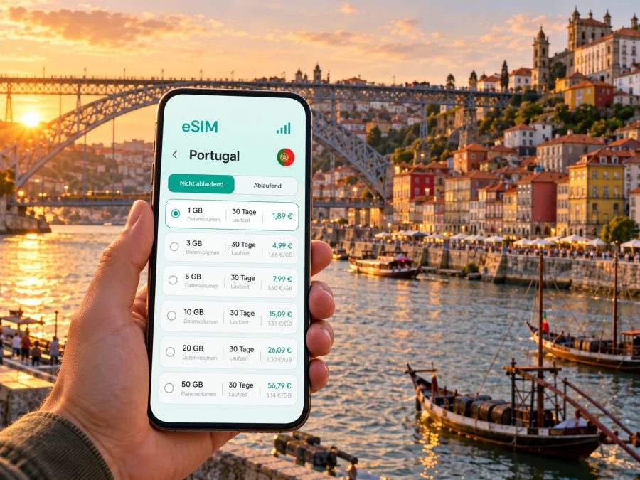 eSIM für Porto: mobiles Internet in Portugal