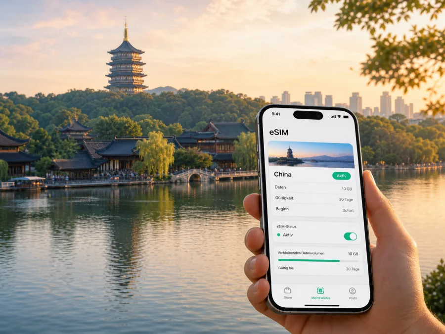 Hangzhou eSIM: mobiles Internet für die Reise