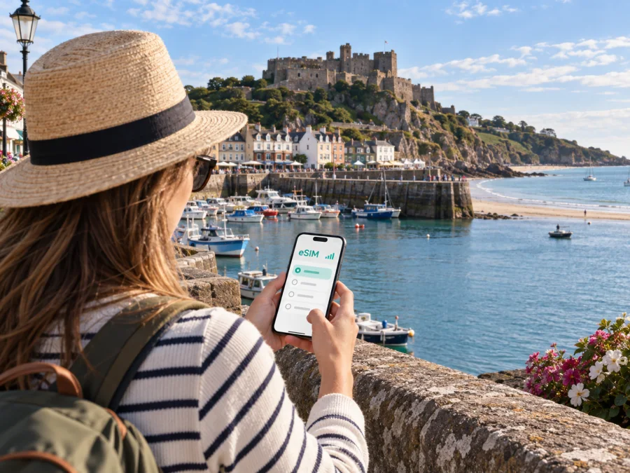 Grouville eSIM: mobiles Internet auf Jersey
