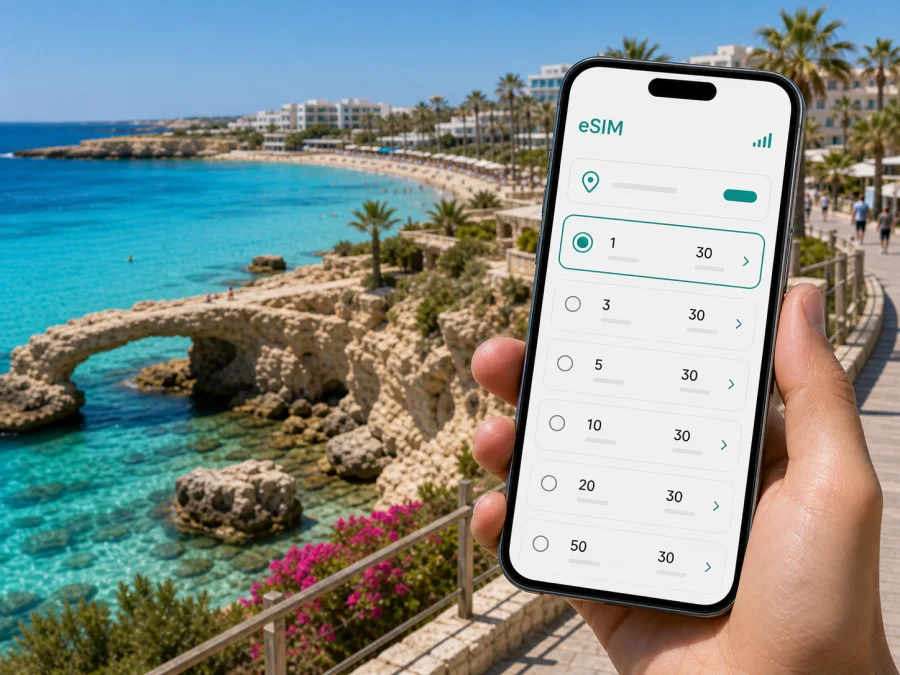 Ayia Napa eSIM: mobiles Internet auf Zypern