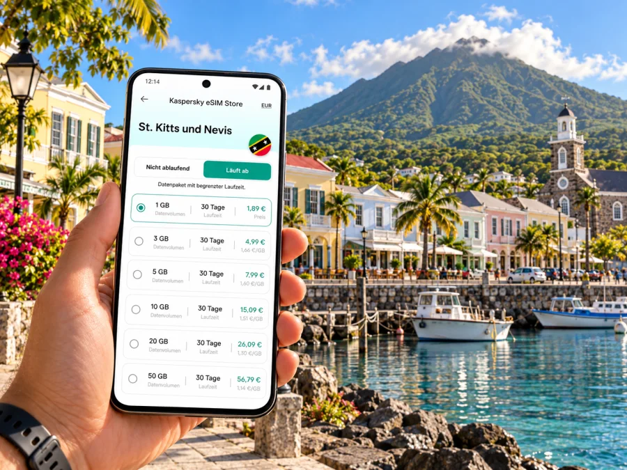 Charlestown eSIM: mobiles Internet auf Nevis