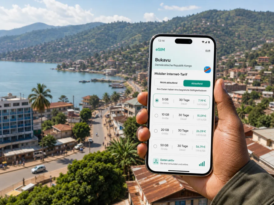 Bukavu eSIM: Internet und mobile Verbindung