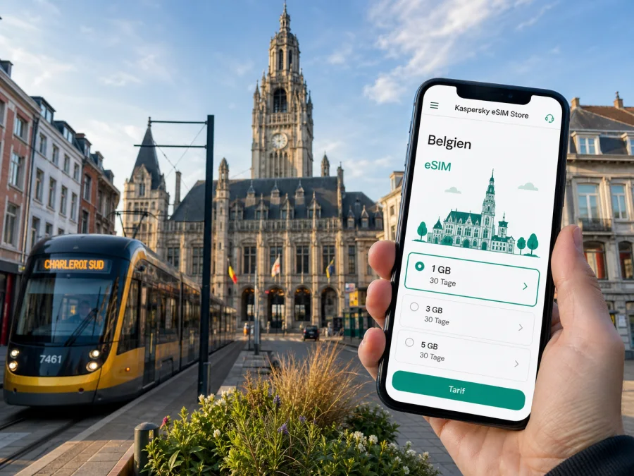 Charleroi eSIM: Internet und mobile Verbindung