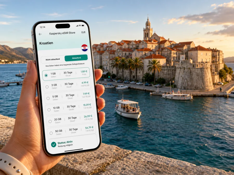 Korcula eSIM: mobiles Internet auf Reisen