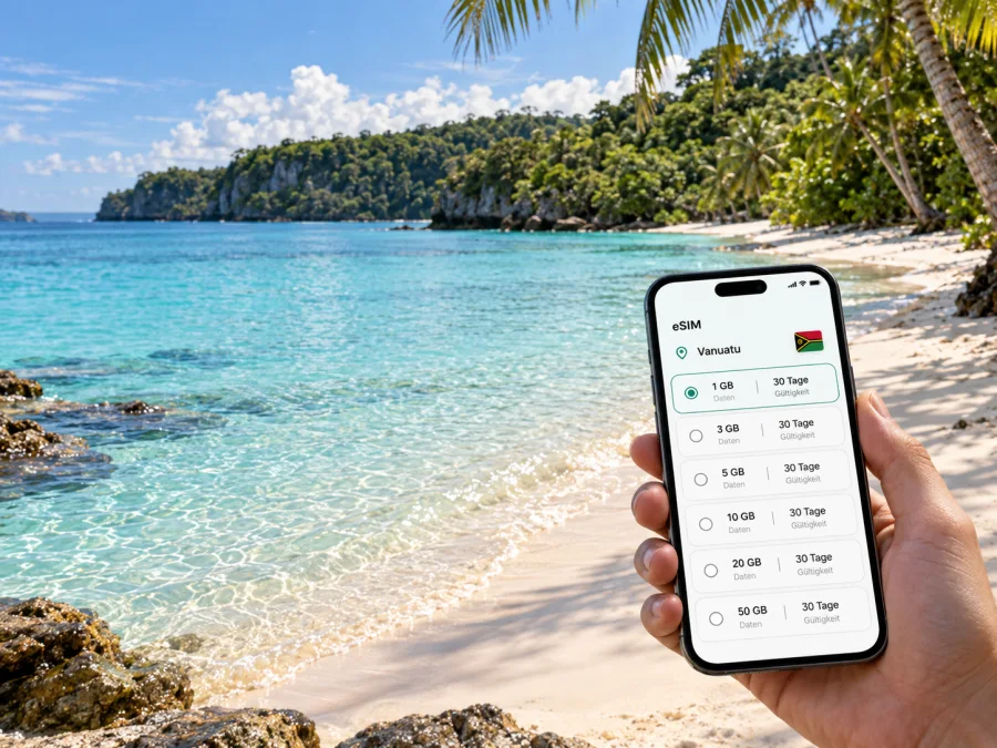 Champagne Beach: eSIM für mobiles Internet