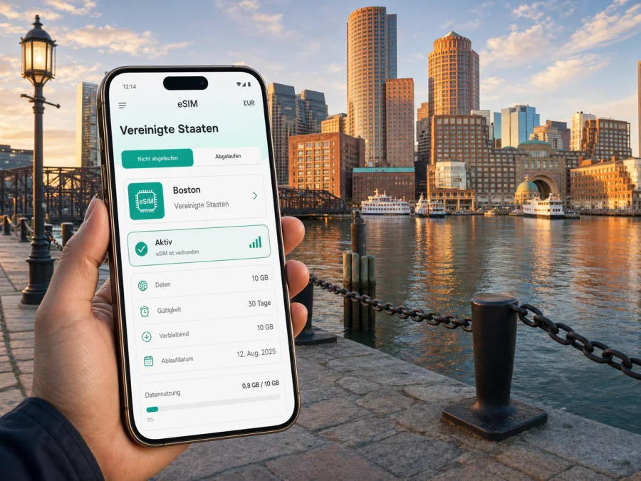 Boston eSIM: mobiles Internet für Ihre Reise