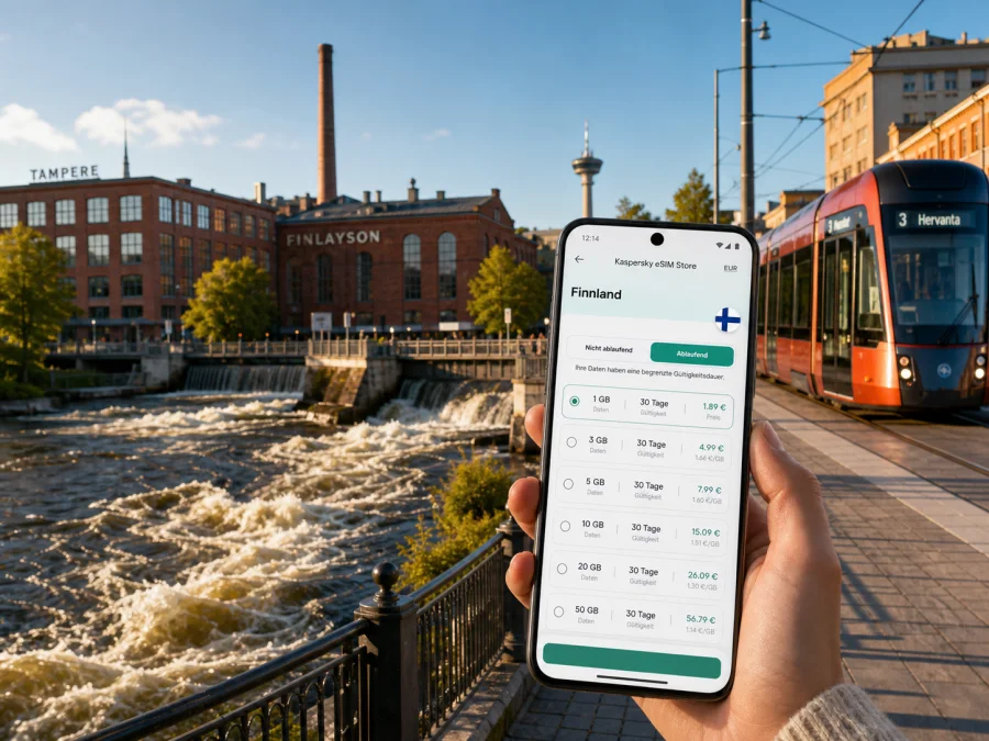 Tampere eSIM: mobiles Internet für die Reise