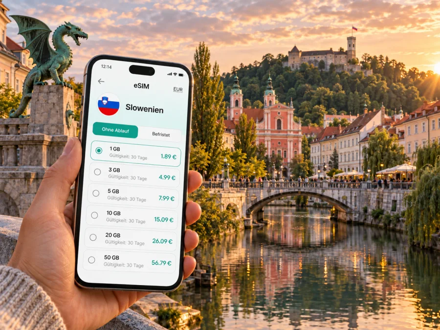 Ljubljana eSIM: mobiles Internet auf Reisen