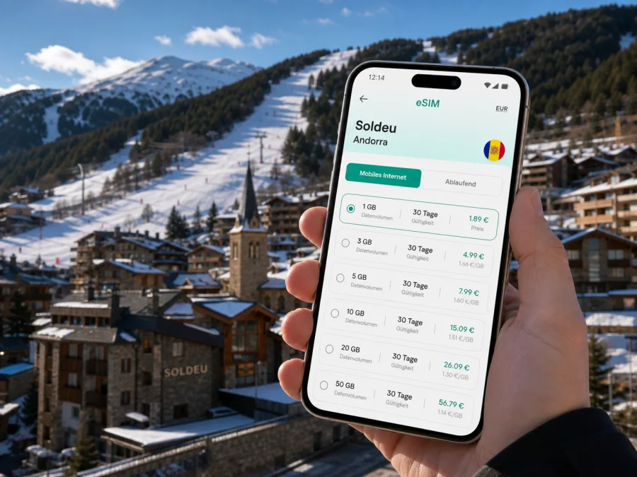 Soldeu eSIM: mobiles Internet in Andorra