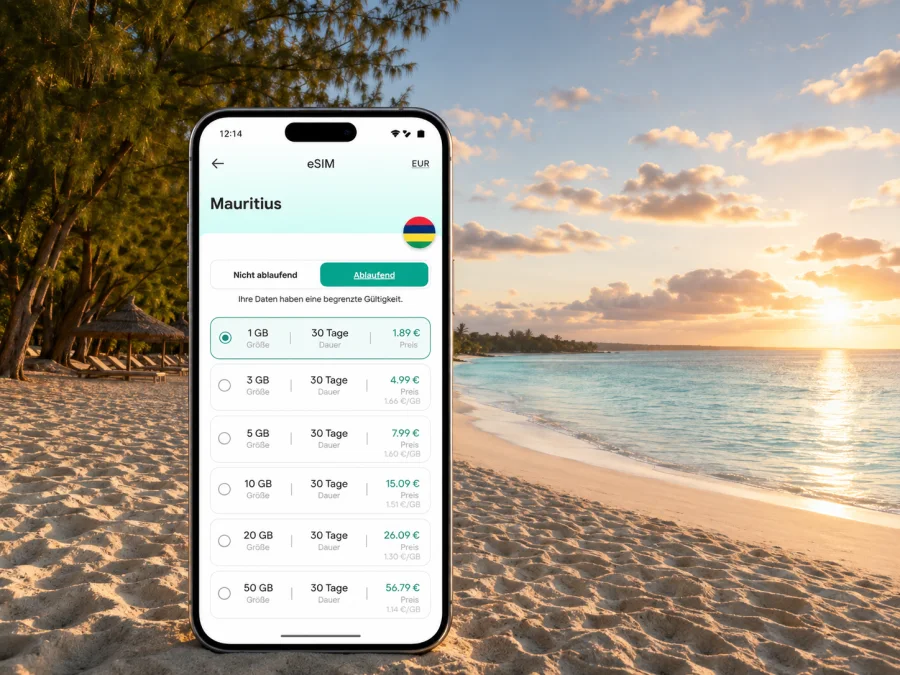 eSIM für Belle Mare: mobiles Internet auf Mauritius