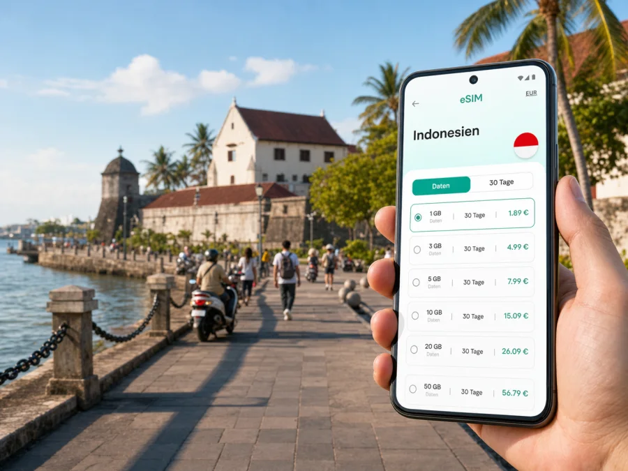 Makassar eSIM: mobiles Internet auf Reisen