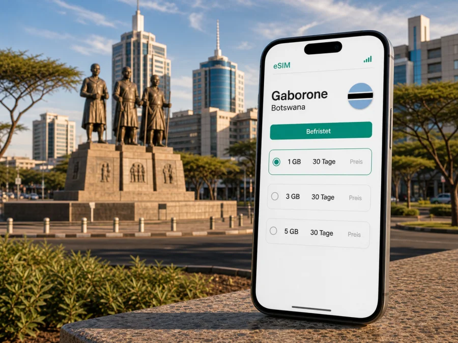 Gaborone eSIM: Internet für Botswana