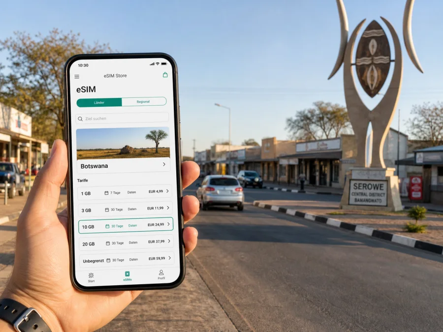 eSIM Serowe: Internet für Botswana-Reisen