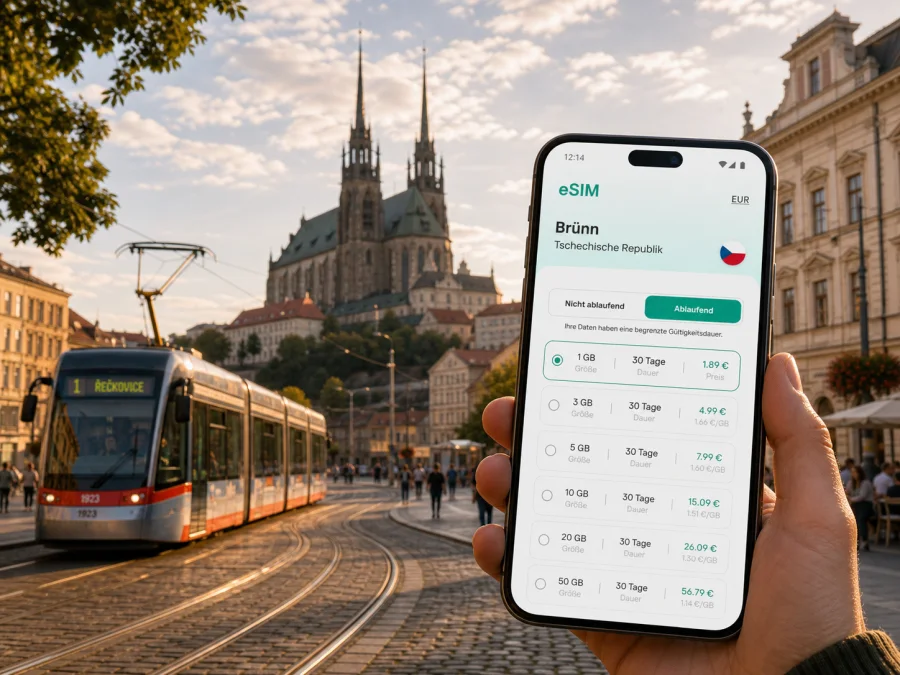 Brünn eSIM: mobiles Internet für die Reise