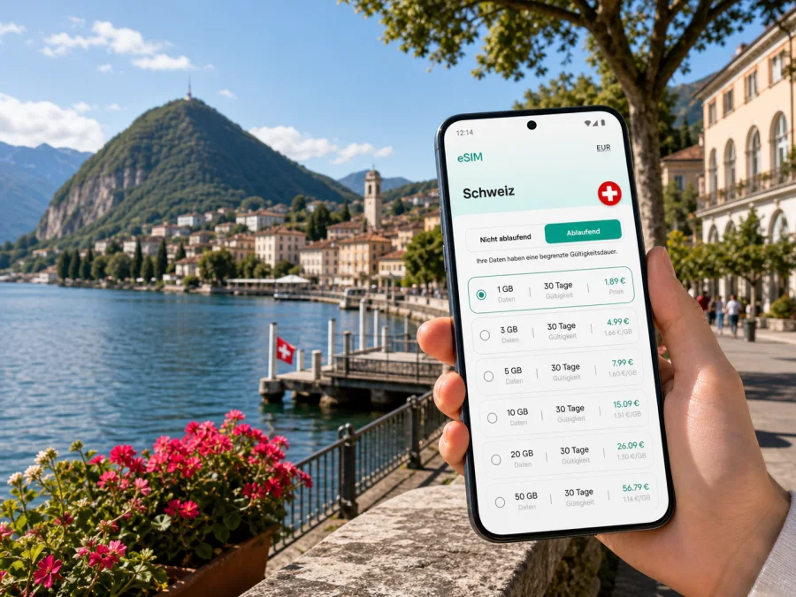 Lugano eSIM: mobiles Internet in der Schweiz