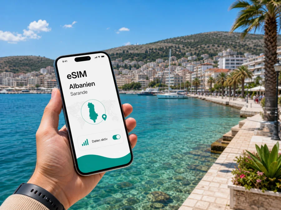 Sarande eSIM: Internet für Albanien-Reisen