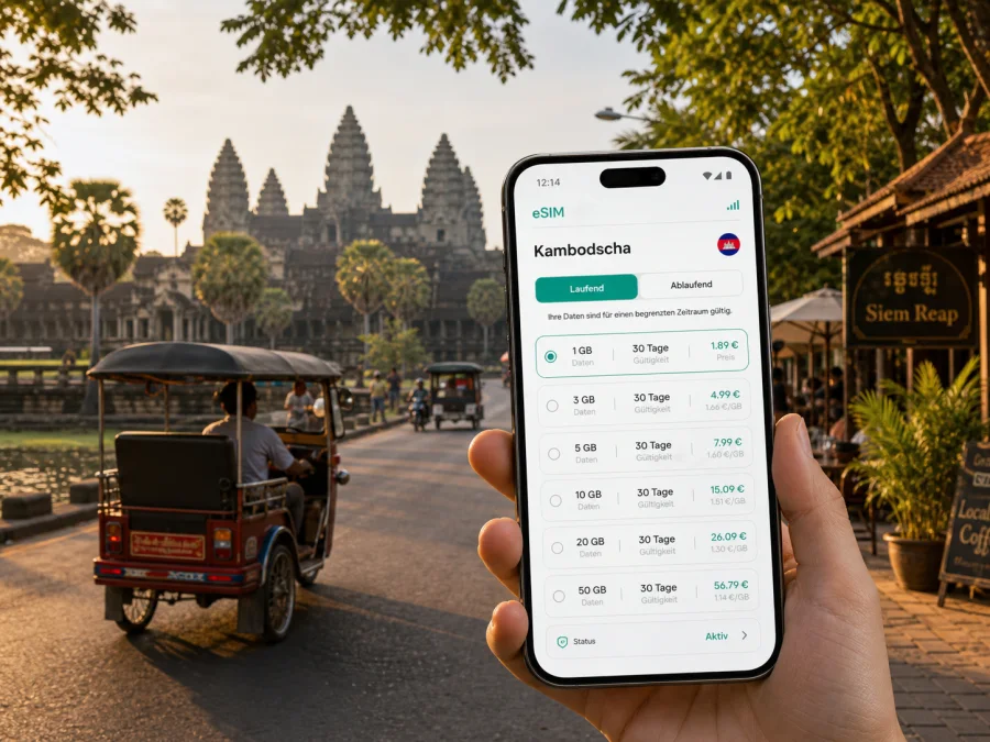 Siem Reap eSIM: mobiles Internet für die Reise