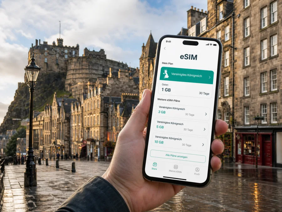 Edinburgh eSIM: mobiles Internet für Ihre Reise