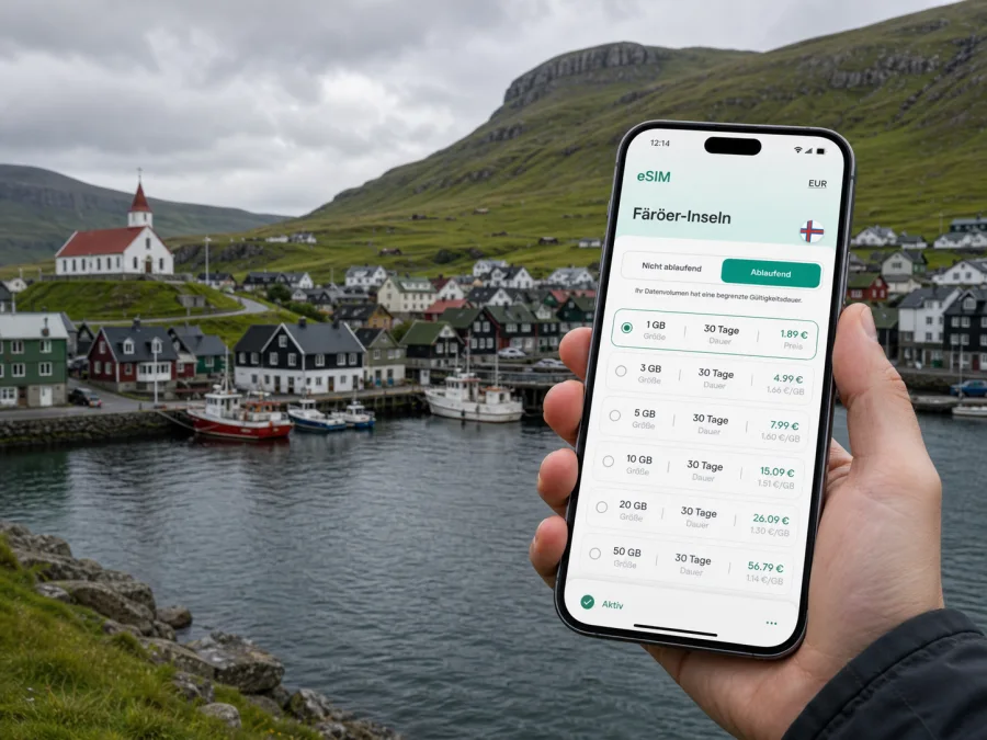 eSIM Sandavagur: Internet auf den Färöer-Inseln