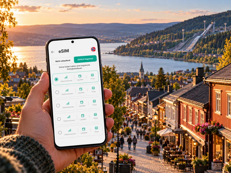 Lillehammer eSIM: mobiles Internet für die Reise