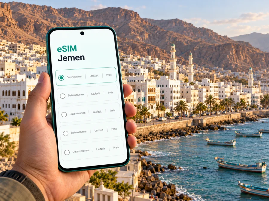 Mukalla: eSIM für mobiles Internet im Jemen
