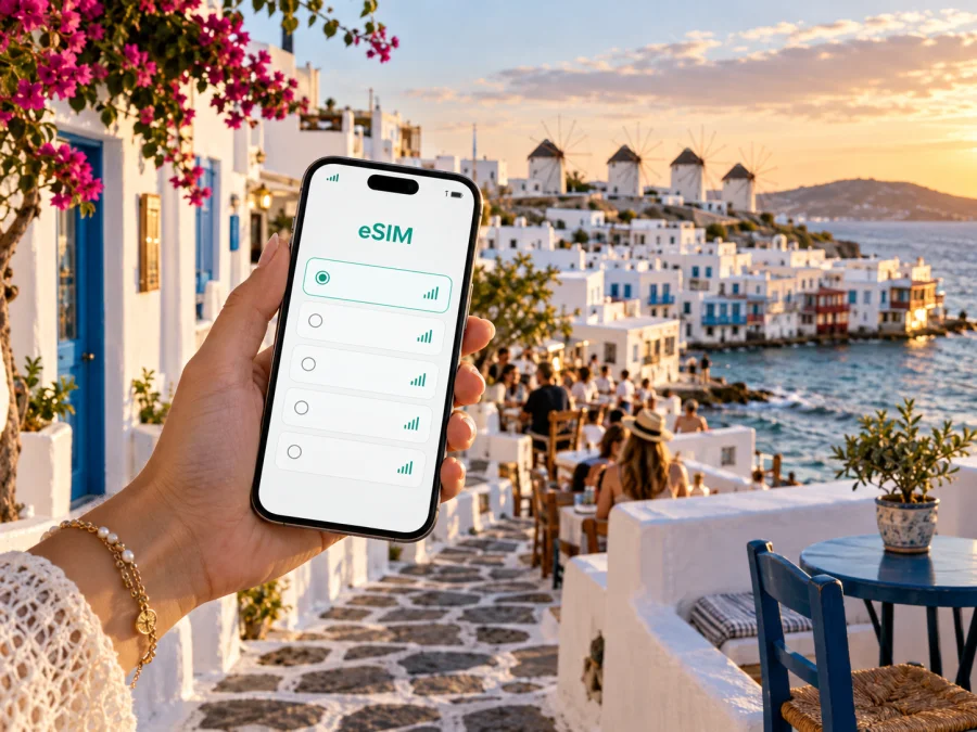 eSIM für Mykonos-Stadt: mobiles Internet auf Reisen
