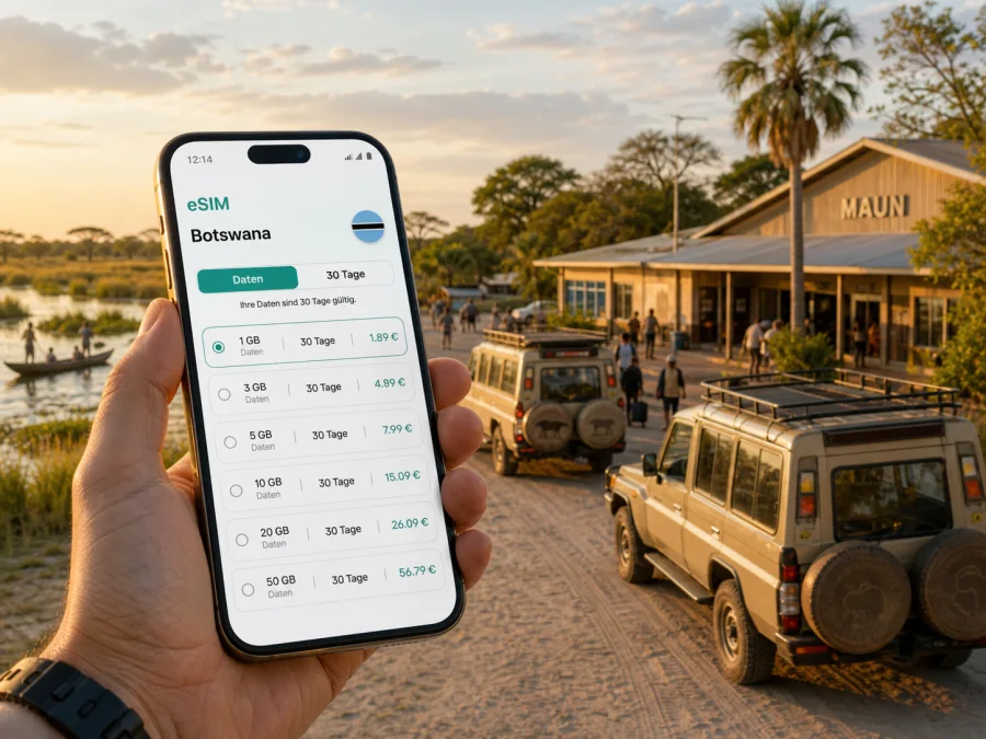 eSIM in Maun: mobiles Internet für Botswana