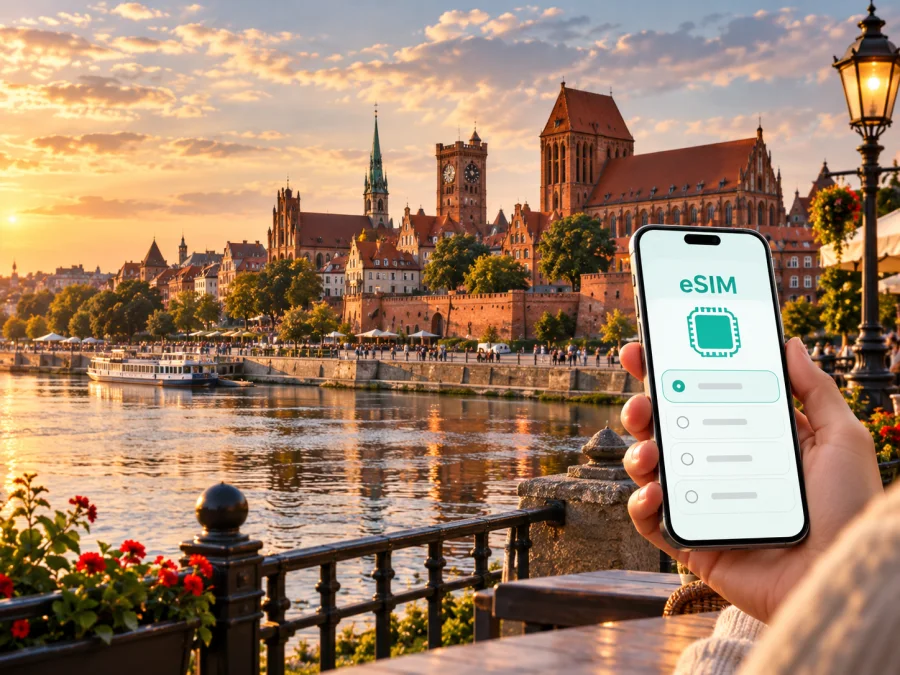 Toruń eSIM: Mobiles Internet für Ihre Polenreise
