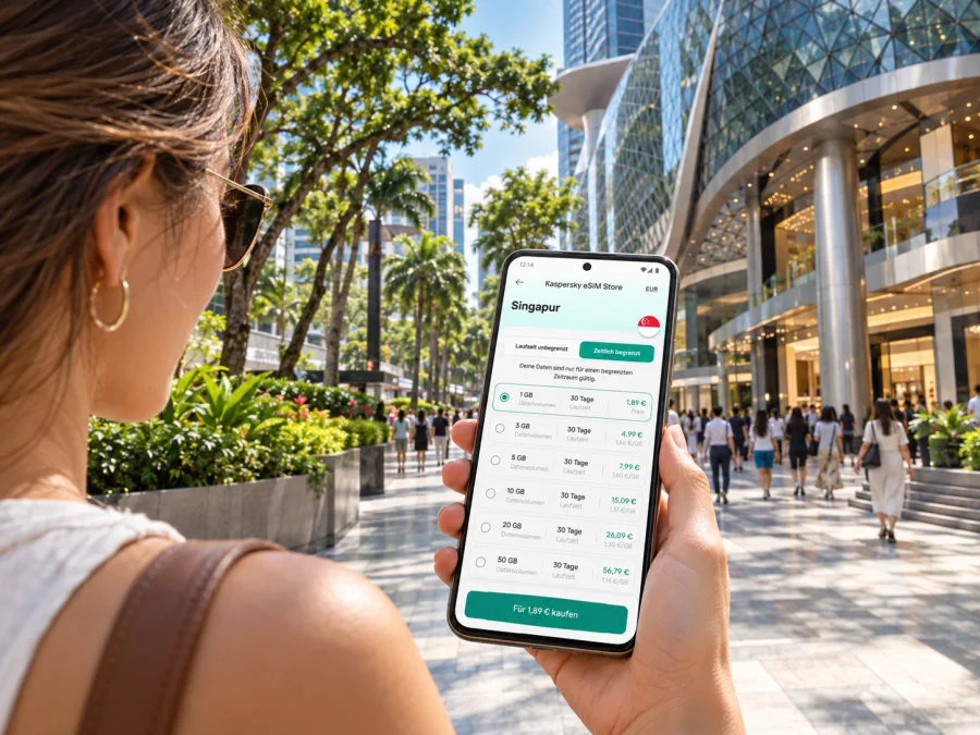 Orchard Road: eSIM und mobiles Internet in Singapur