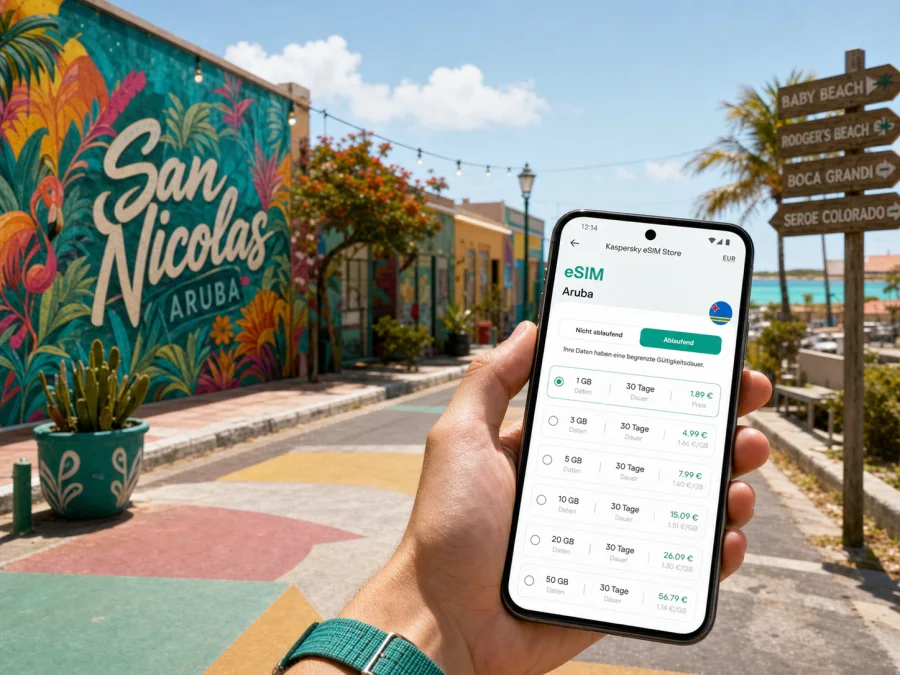 San Nicolas eSIM: Internet für Aruba-Reisen