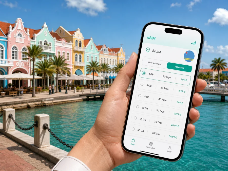 Oranjestad eSIM: mobiles Internet für Aruba