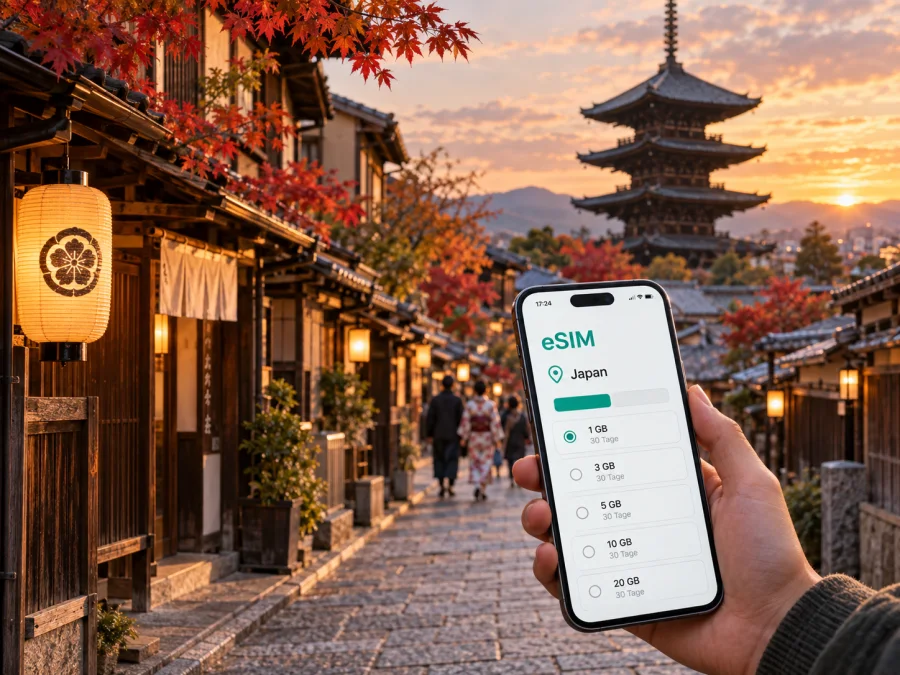 Kyoto eSIM: Mobiles Internet für die Reise
