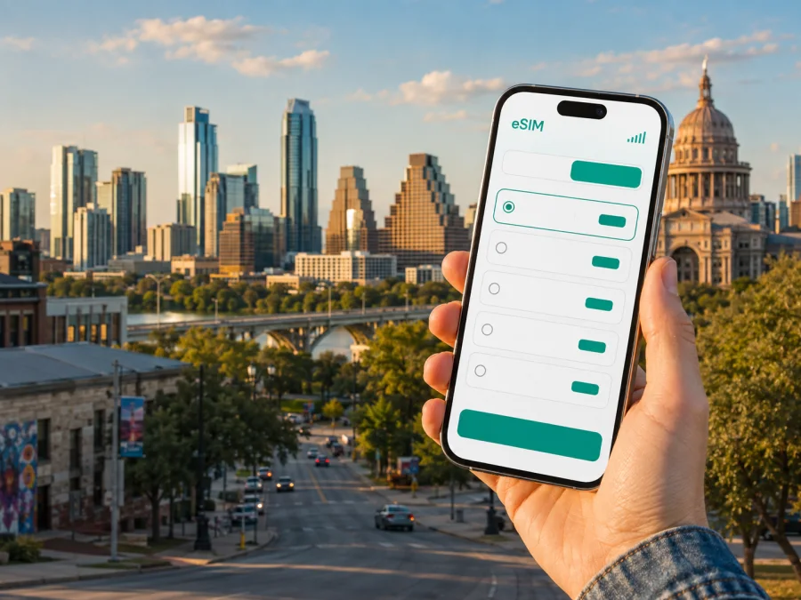 Austin eSIM: Mobiles Internet für die Reise