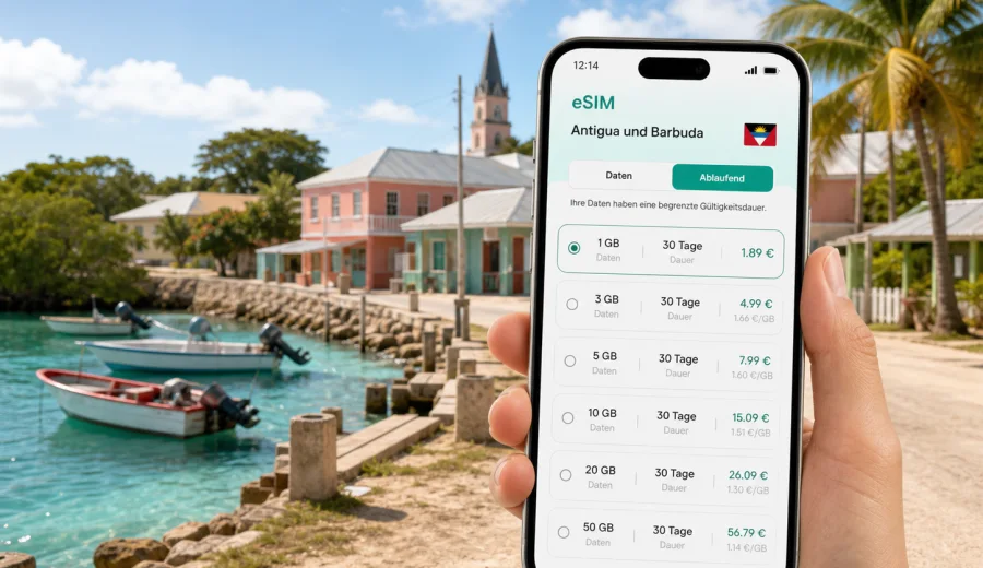 Codrington eSIM: Internet auf Barbuda