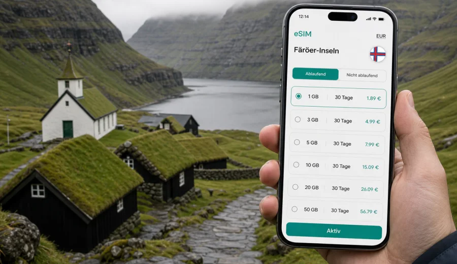 eSIM Saksun: mobiles Internet auf den Färöern