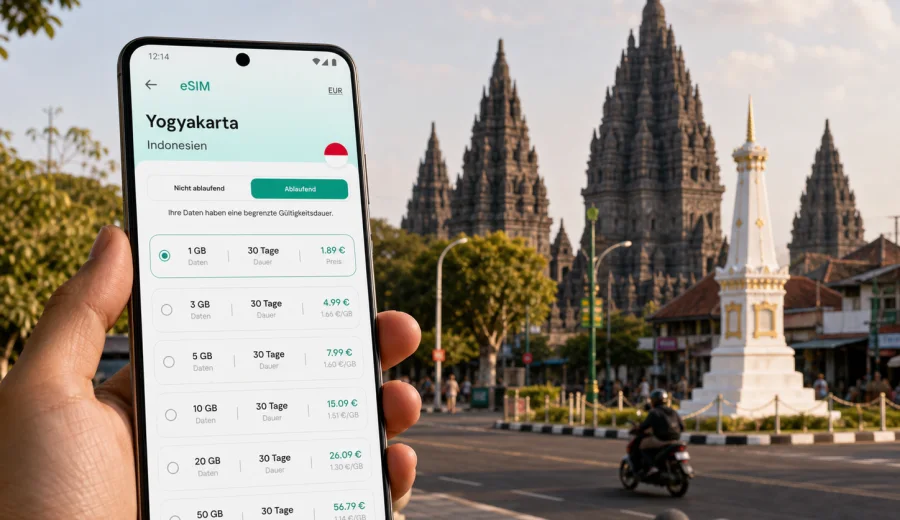 Yogyakarta eSIM: mobiles Internet in Indonesien