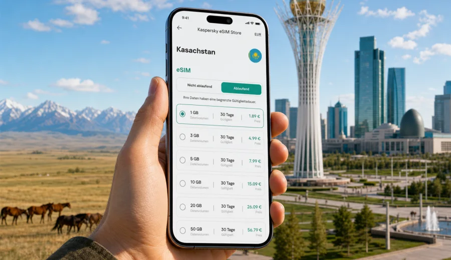eSIM Kasachstan: mobiles Internet auf Reisen