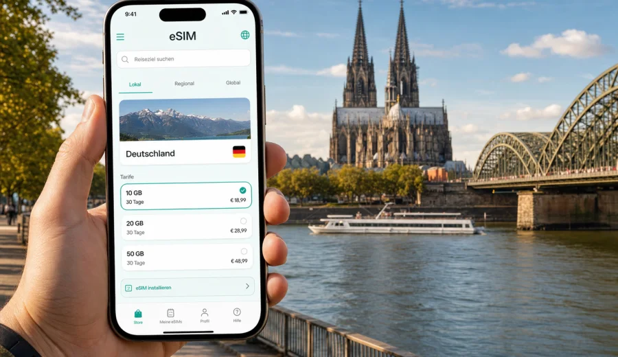 eSIM für Köln: mobiles Internet auf Reisen