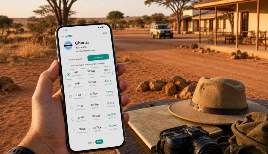 eSIM in Ghanzi: Internet für Botswana-Reisen