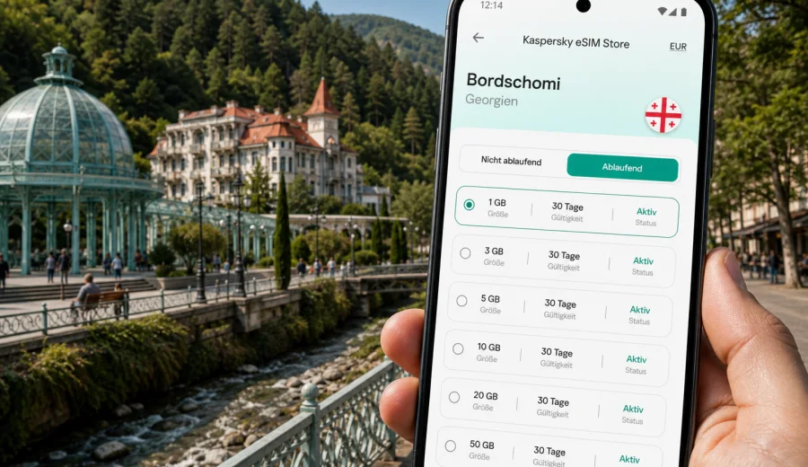 Bordschomi eSIM: Internet für Georgien-Reisen