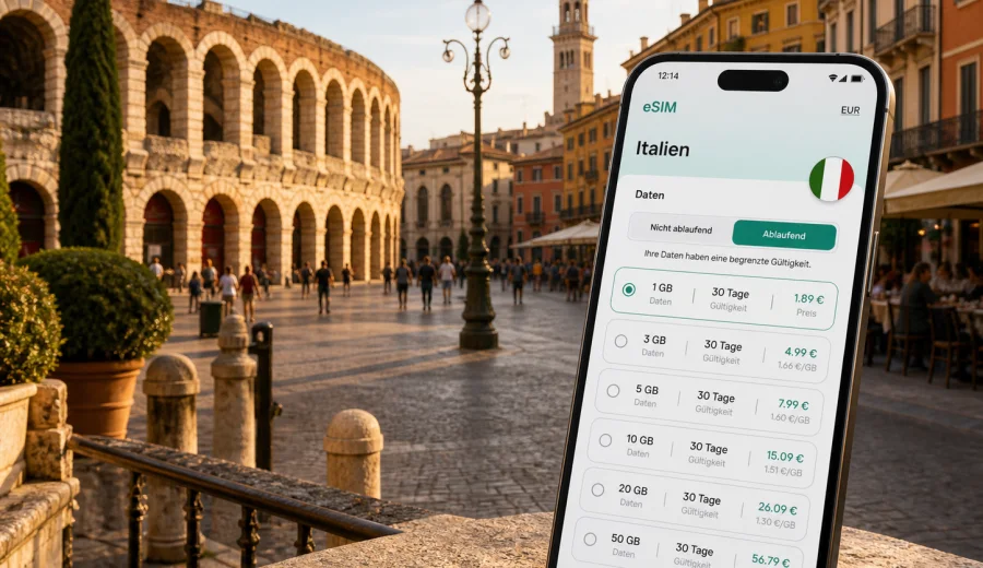 eSIM für Verona: Internet in Italien