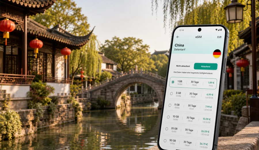 eSIM Suzhou: mobiles Internet für China