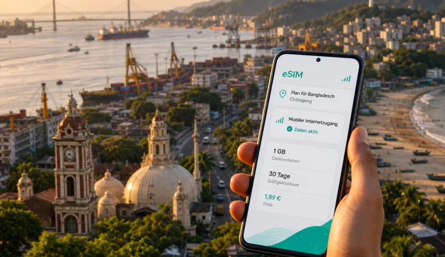 Chittagong eSIM: Internet für Bangladesch-Reisen