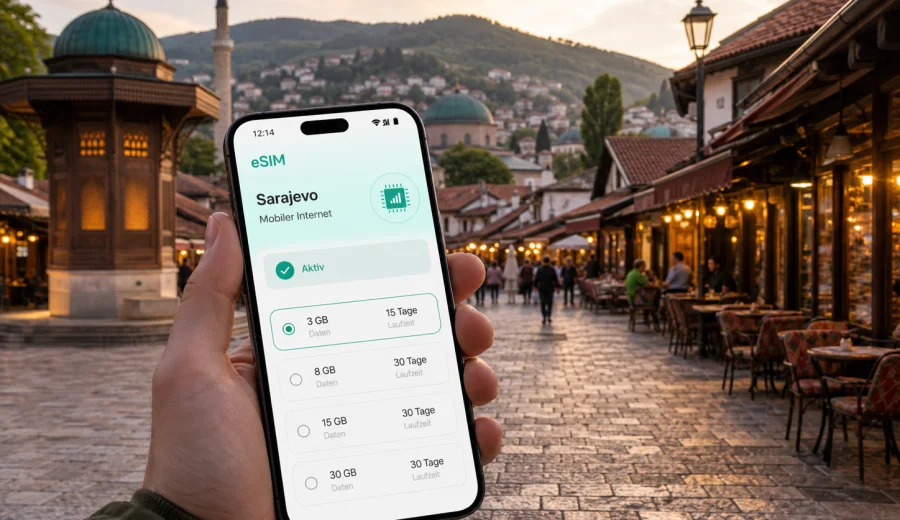 Sarajevo eSIM: mobiles Internet für die Reise