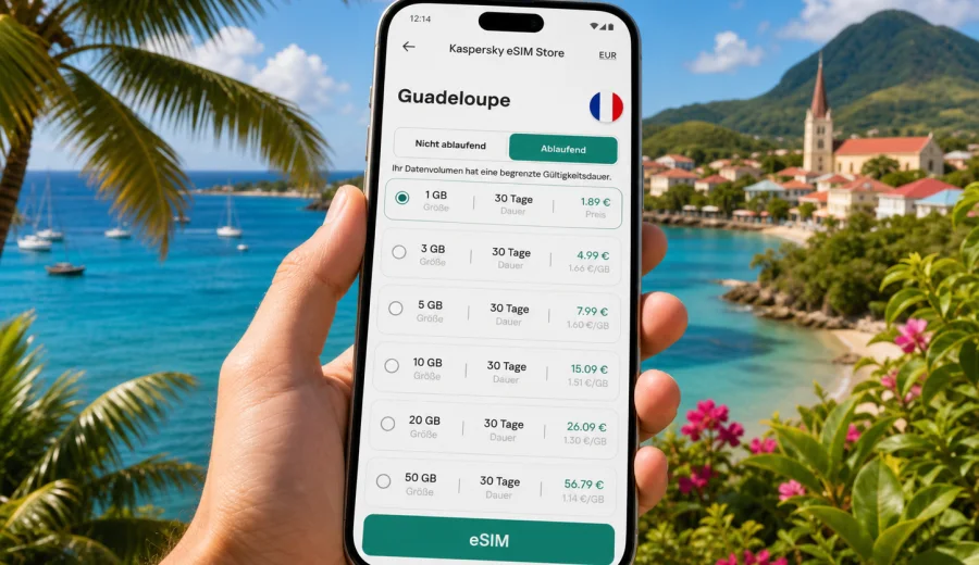 eSIM Guadeloupe: mobile Verbindung und Internet