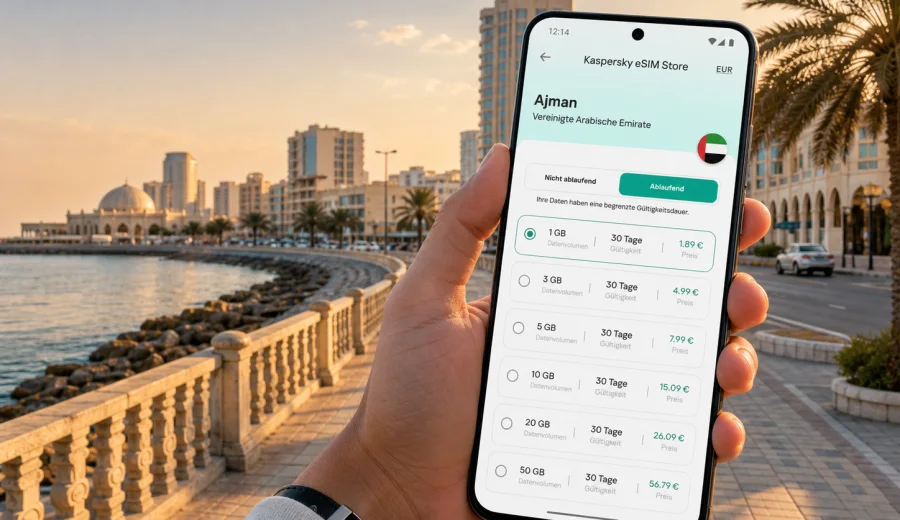 Ajman eSIM: mobiles Internet für Ihre Reise