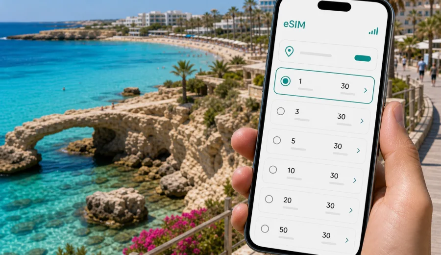 Ayia Napa eSIM: mobiles Internet auf Zypern