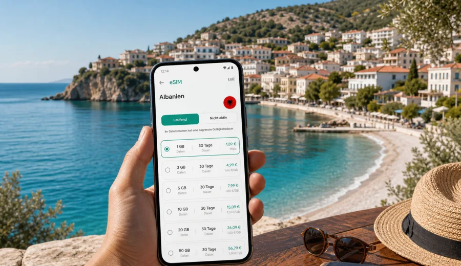 Himare eSIM: Internet für die Albanien-Reise