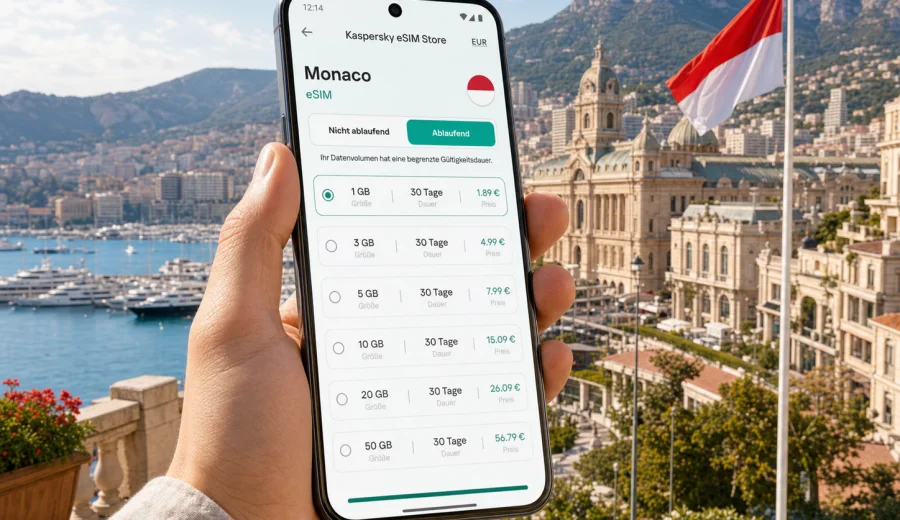 Monaco eSIM: mobile Verbindung und Internet