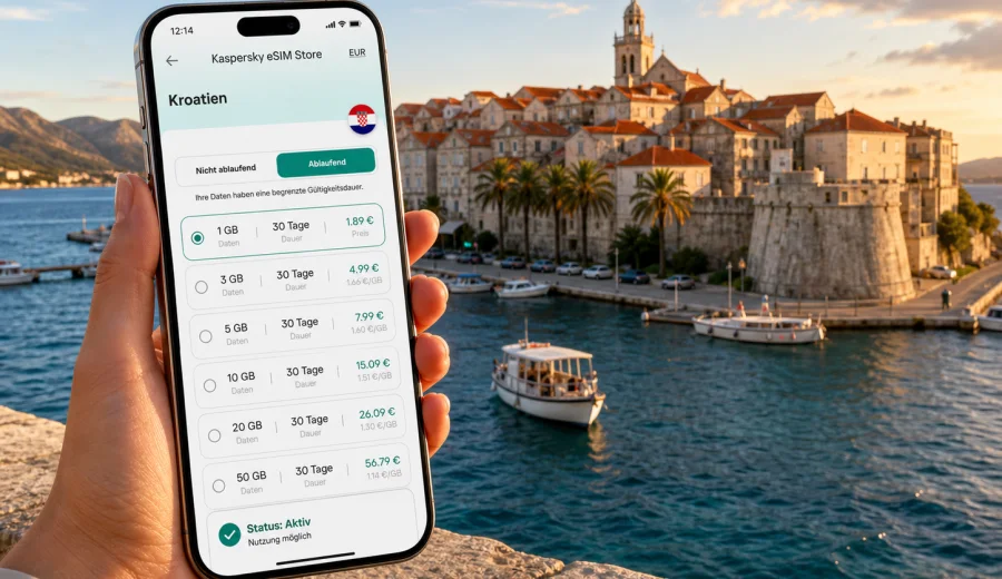 Korcula eSIM: mobiles Internet auf Reisen